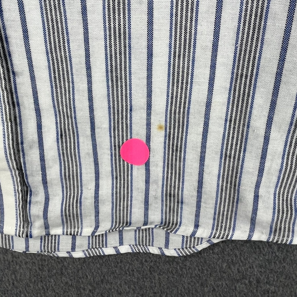 The Arrow Company Button Down Mens 17.5 32/33 White Blue Striped Oxford Shirt - Picture 7 of 15